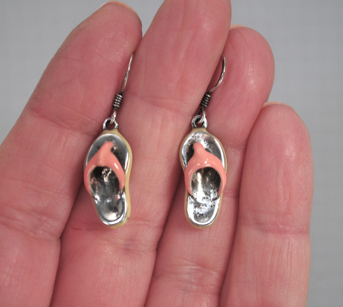 Summer Fun Sterling Silver Flip Flop Earrings