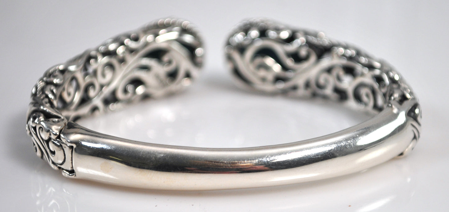 Carolyn Pollack Relios Sterling Silver Blue Doublet Bangle Bracelet