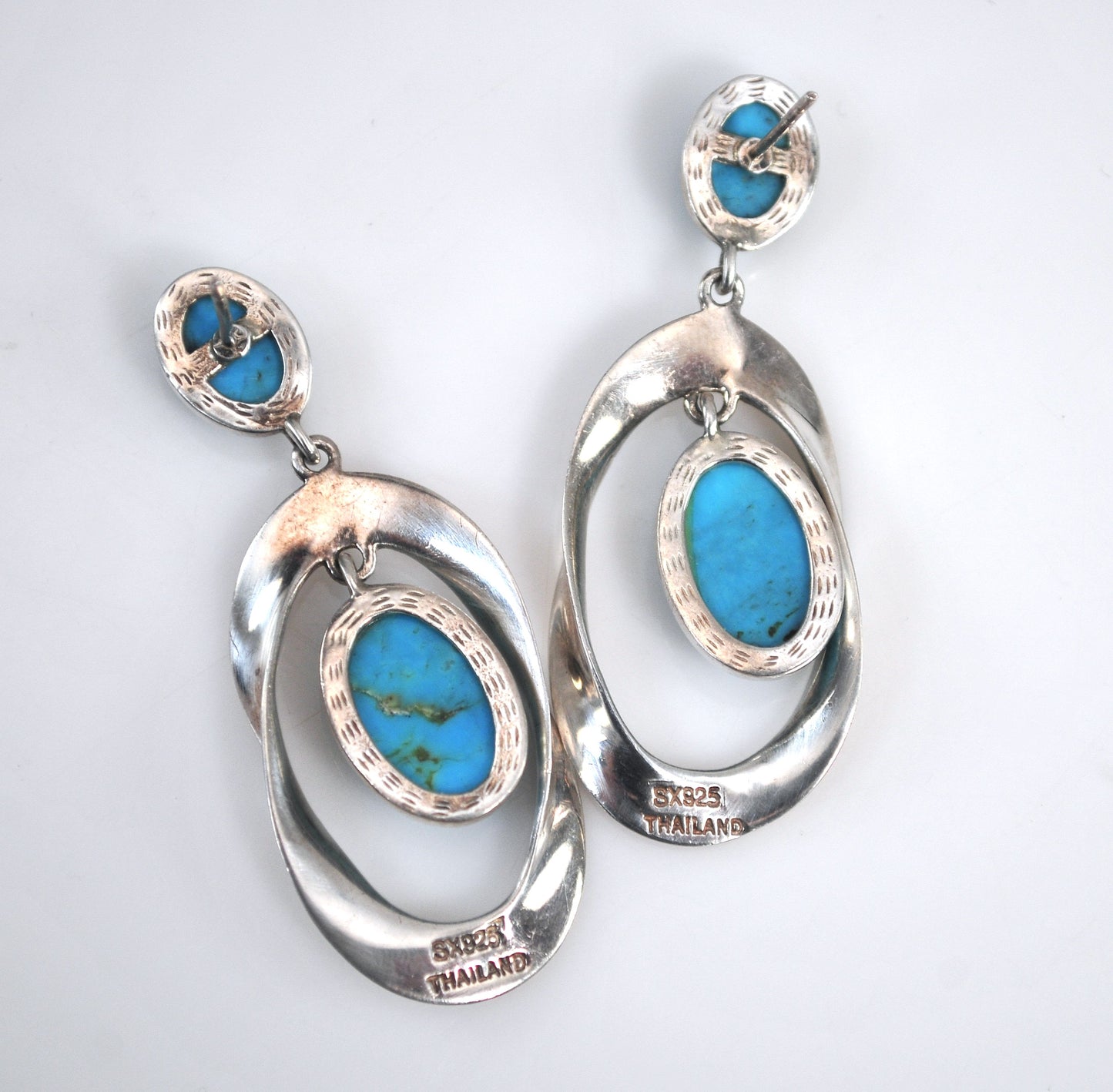 Sally C Treasures Sterling Silver Turquoise Earrings