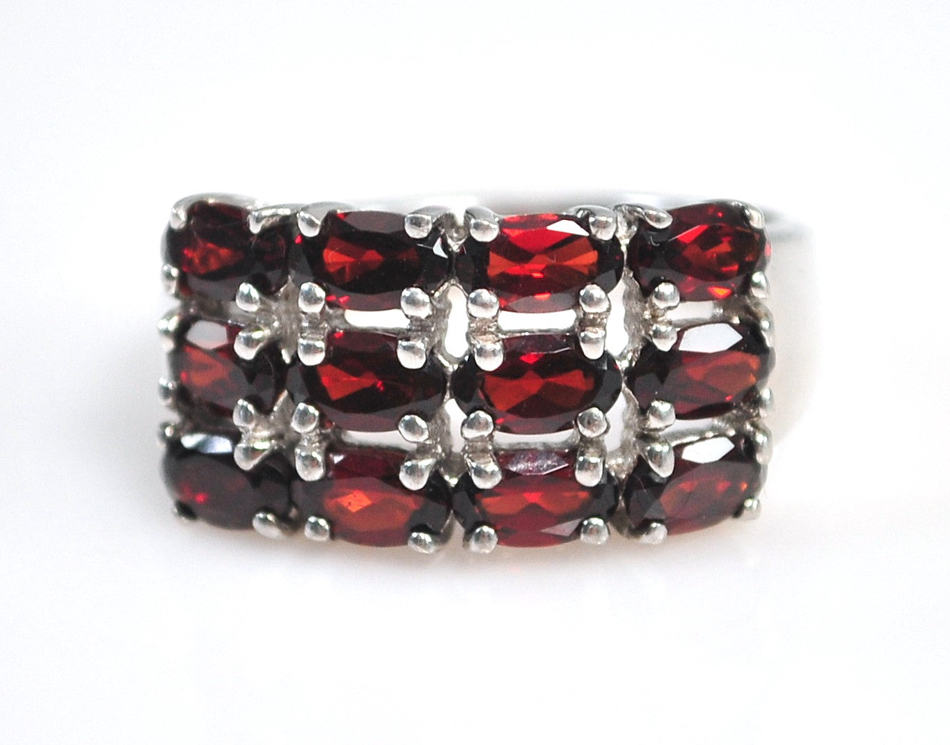 NOT AVAILABLE - Reserved for T - Wide Garnet Sterling Silver Ring