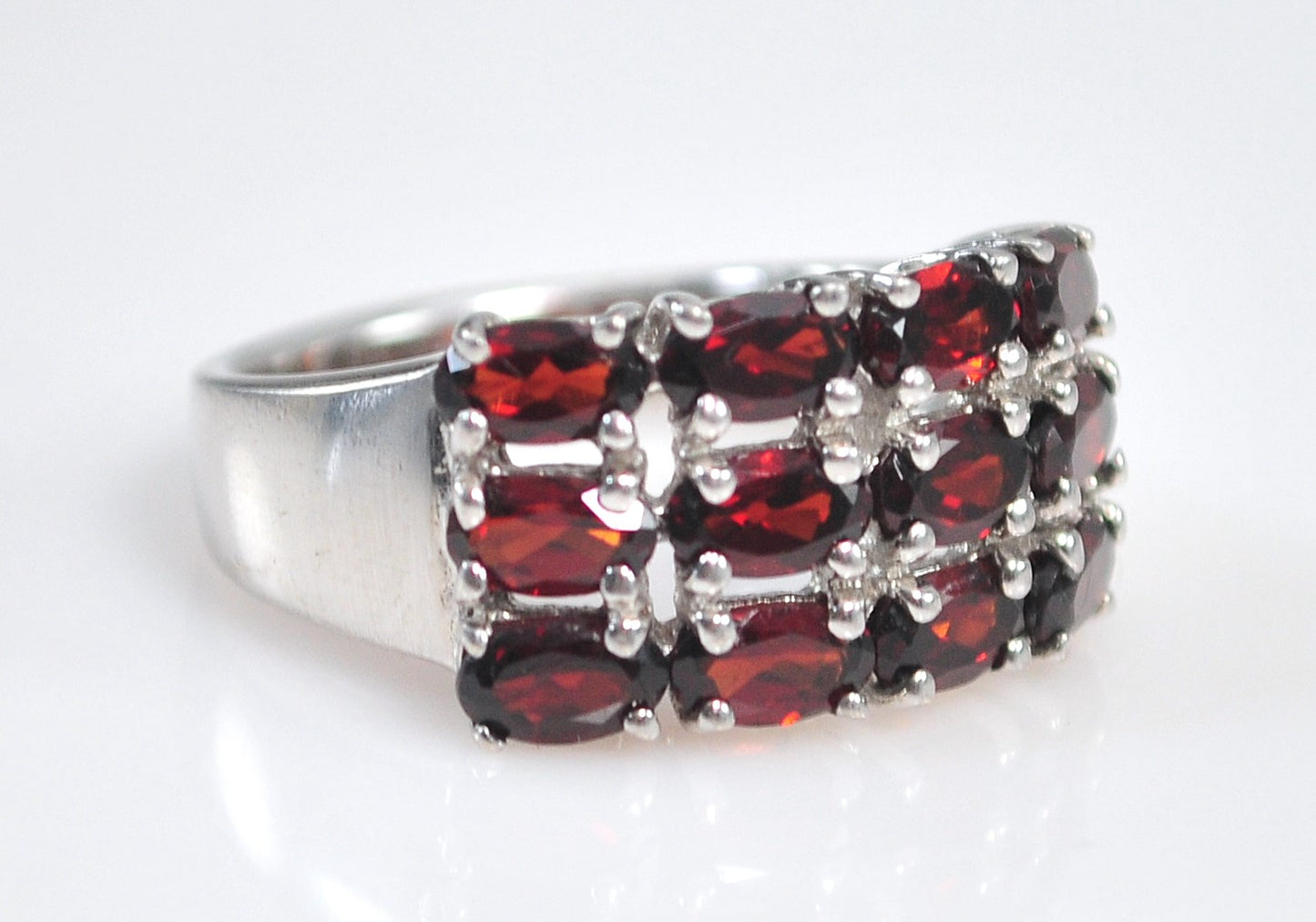 NOT AVAILABLE - Reserved for T - Wide Garnet Sterling Silver Ring