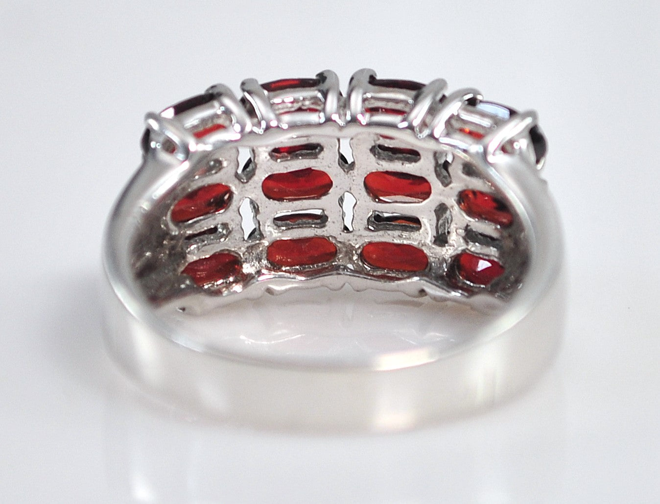 NOT AVAILABLE - Reserved for T - Wide Garnet Sterling Silver Ring