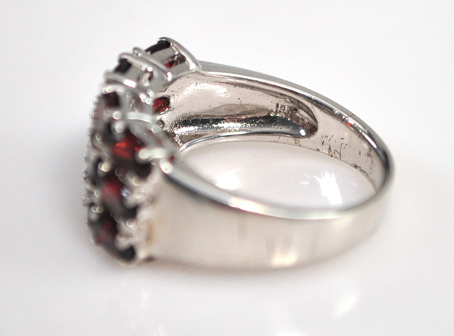 NOT AVAILABLE - Reserved for T - Wide Garnet Sterling Silver Ring
