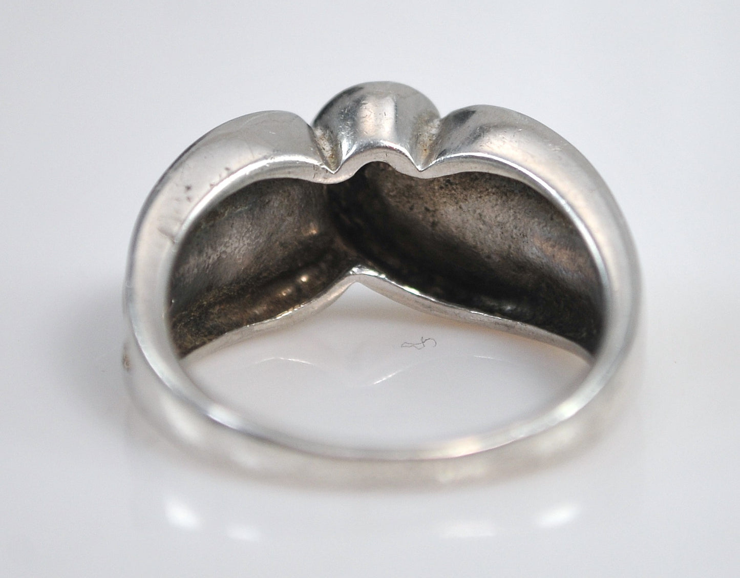 Two Tone Sterling Silver Footprints in the Sand Ring