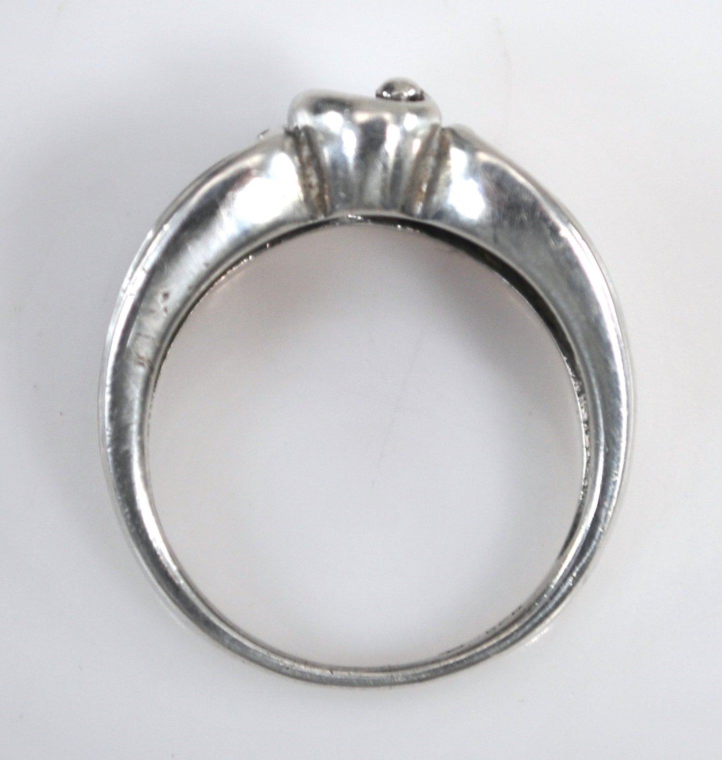 Two Tone Sterling Silver Footprints in the Sand Ring