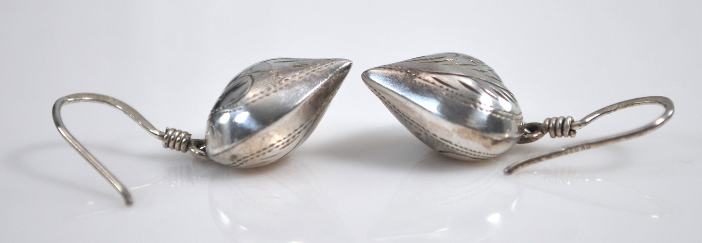 Puffed 925 Heart Earrings Sterling Silver