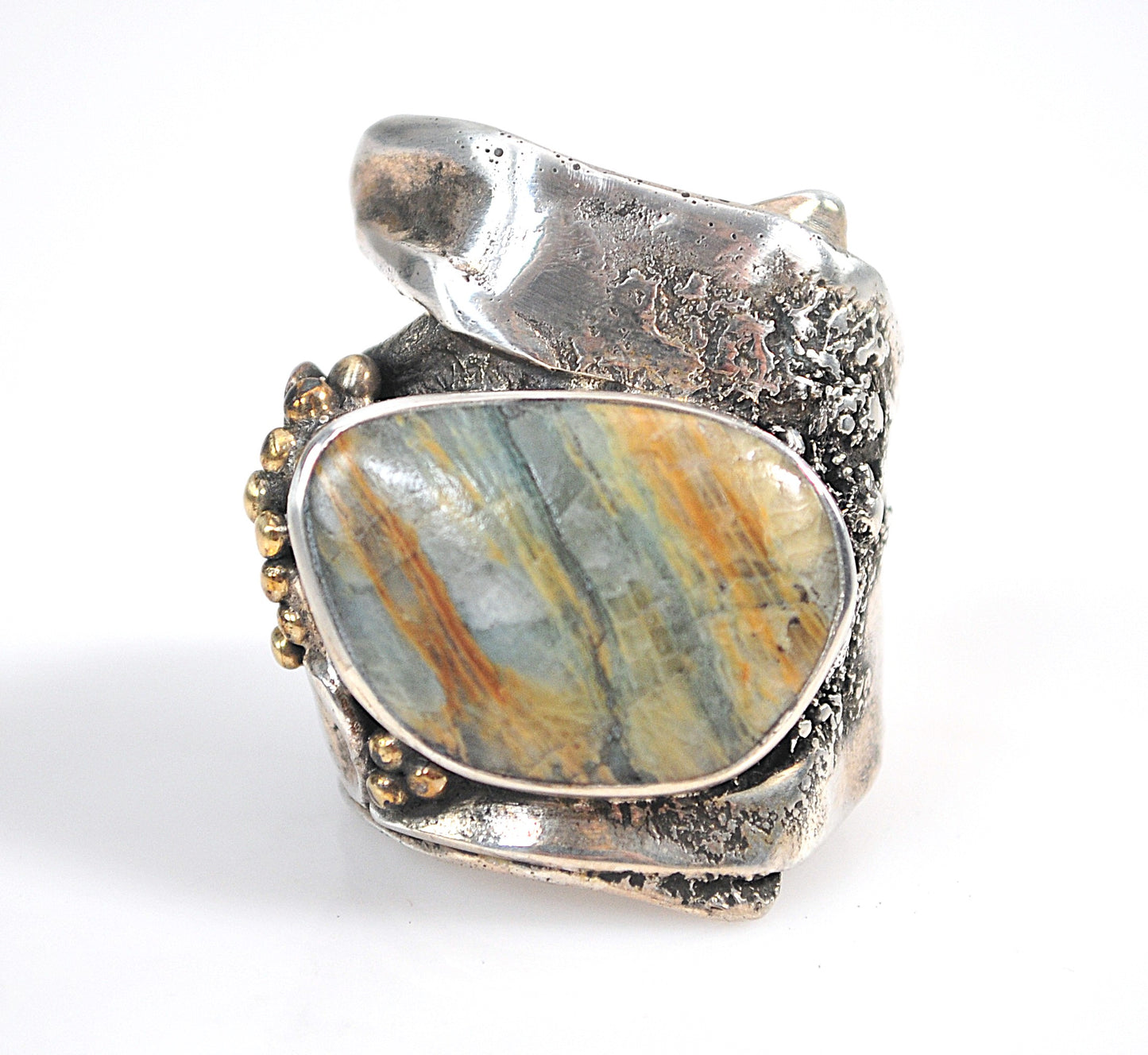 Artisan Sterling Silver Chunky Agate Ring