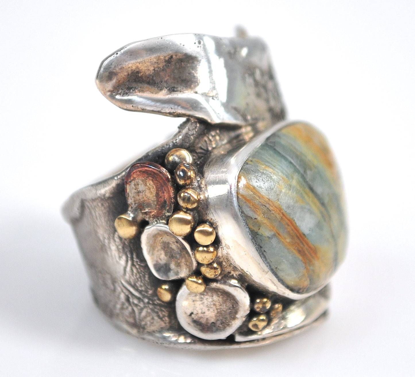 Artisan Sterling Silver Chunky Agate Ring
