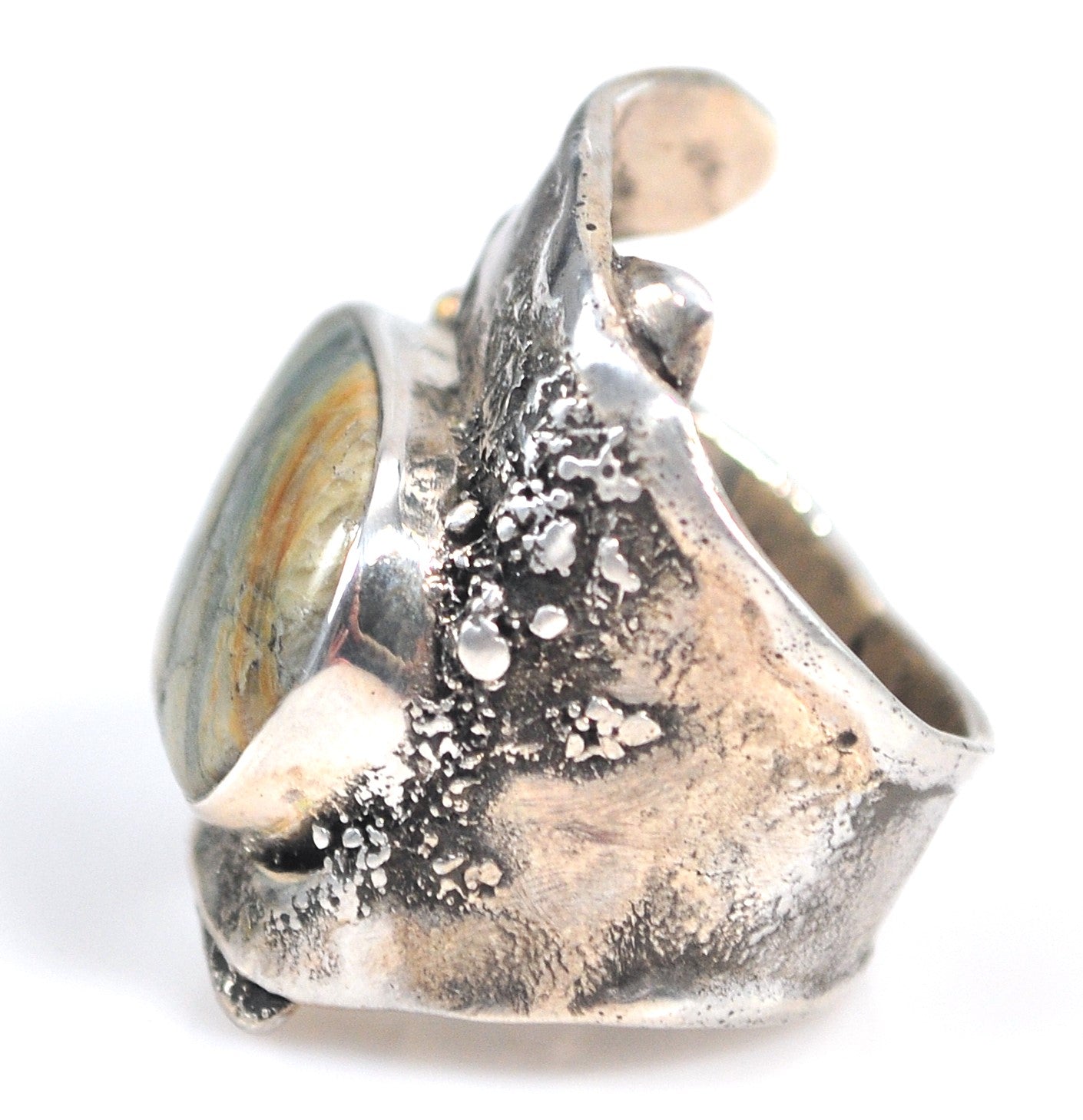 Artisan Sterling Silver Chunky Agate Ring