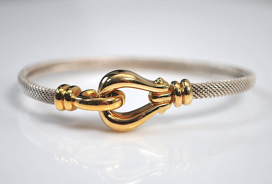 JTL Sterling Silver 14K Gold Hook Bangle Bracelet