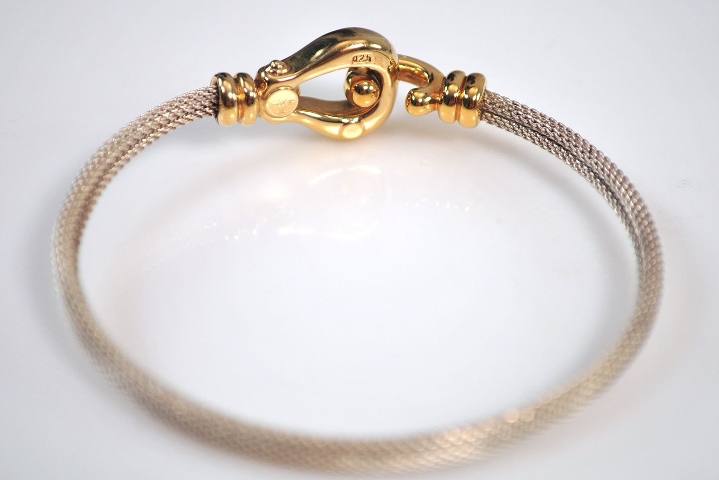 JTL Sterling Silver 14K Gold Hook Bangle Bracelet
