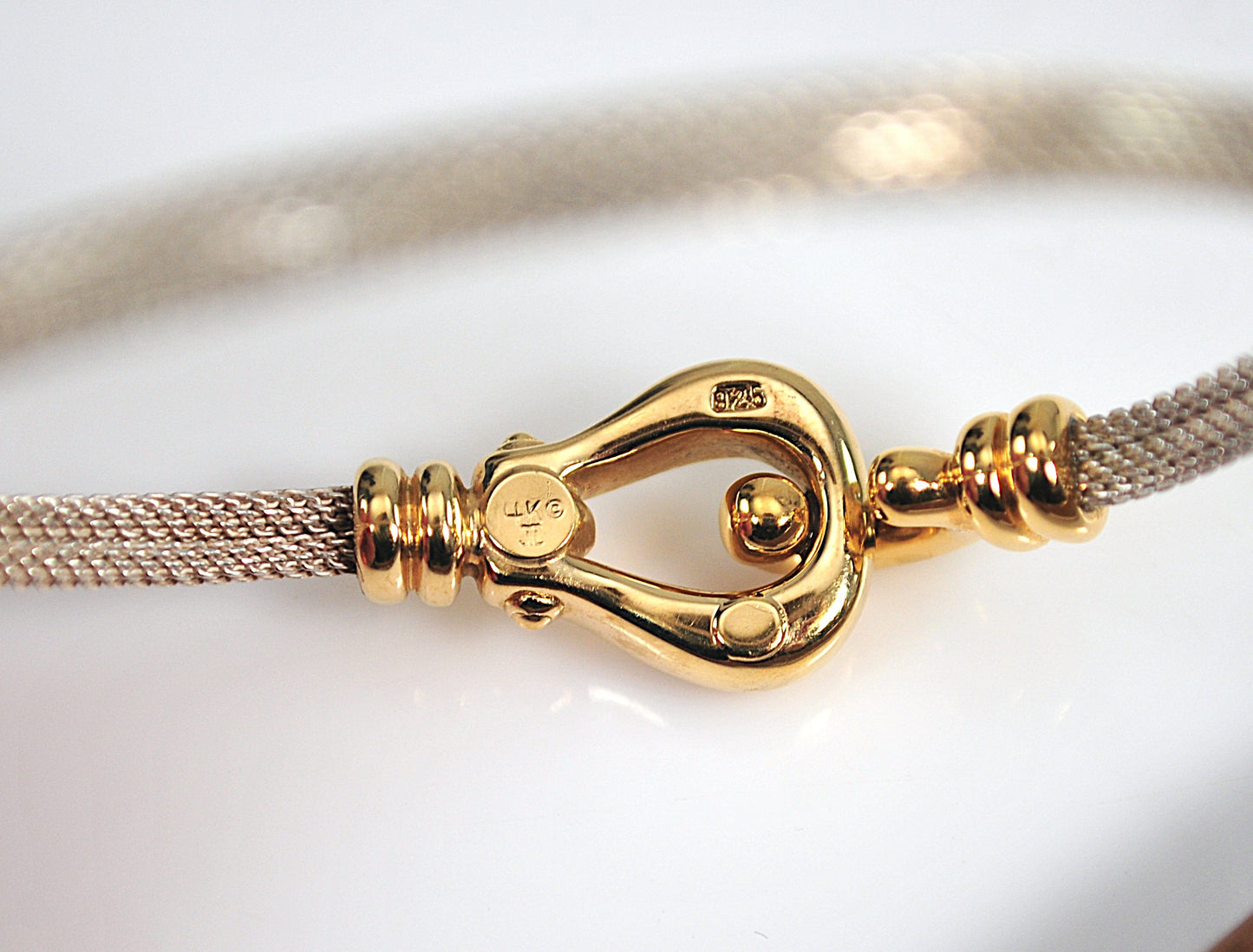 JTL Sterling Silver 14K Gold Hook Bangle Bracelet