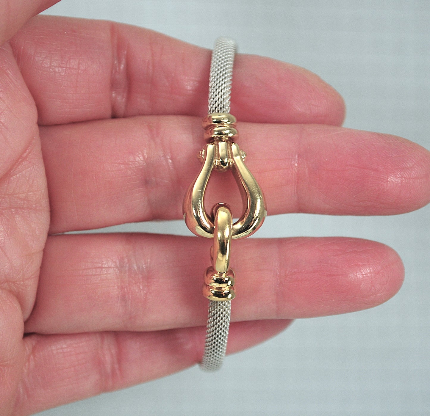 JTL Sterling Silver 14K Gold Hook Bangle Bracelet