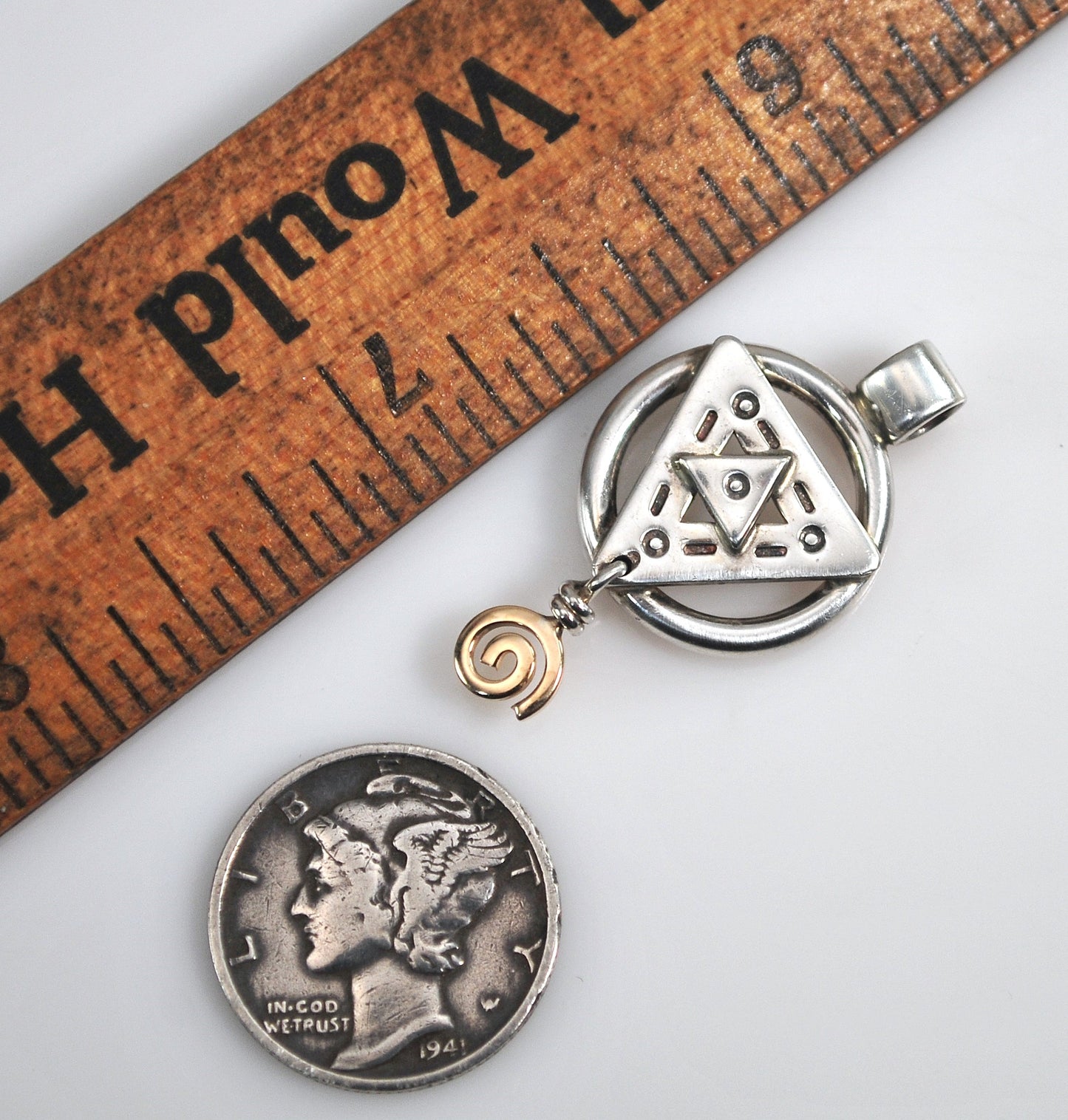 Sterling Silver 14K Gold Talisman Pendant