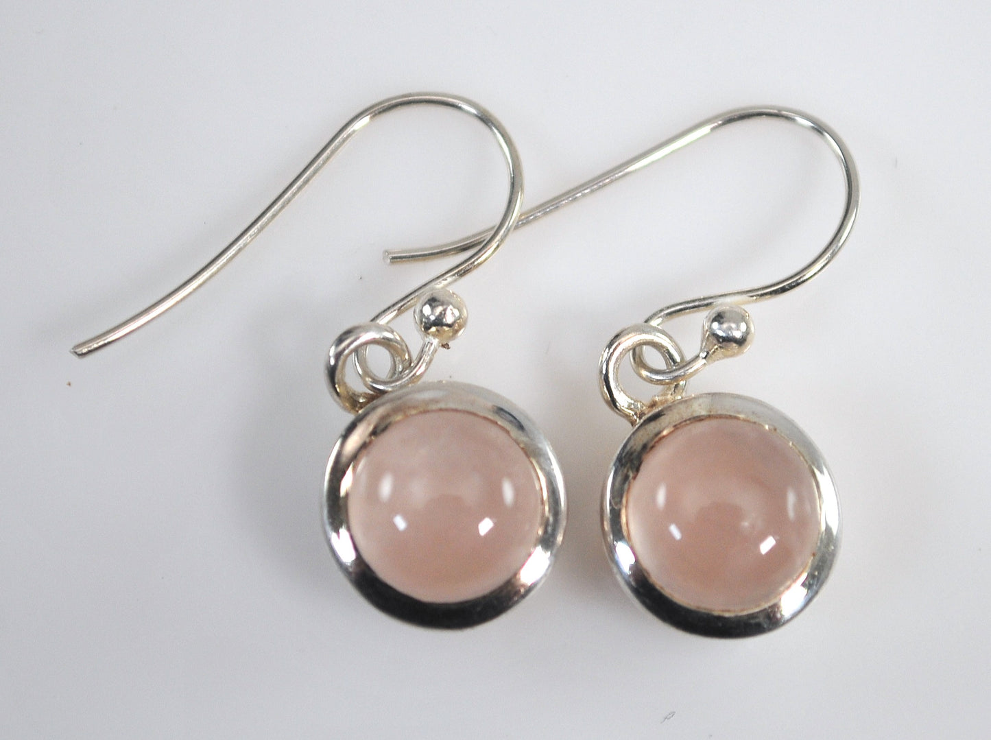Sterling Silver Rose Quartz Drop Earrings