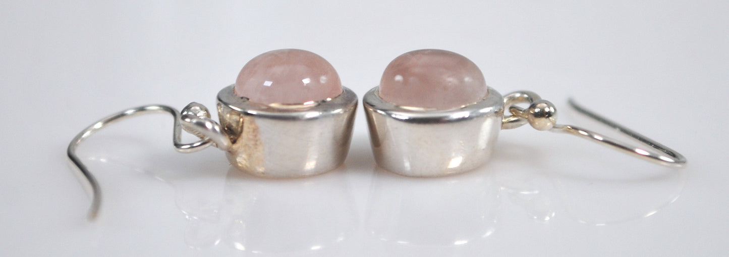 Sterling Silver Rose Quartz Drop Earrings