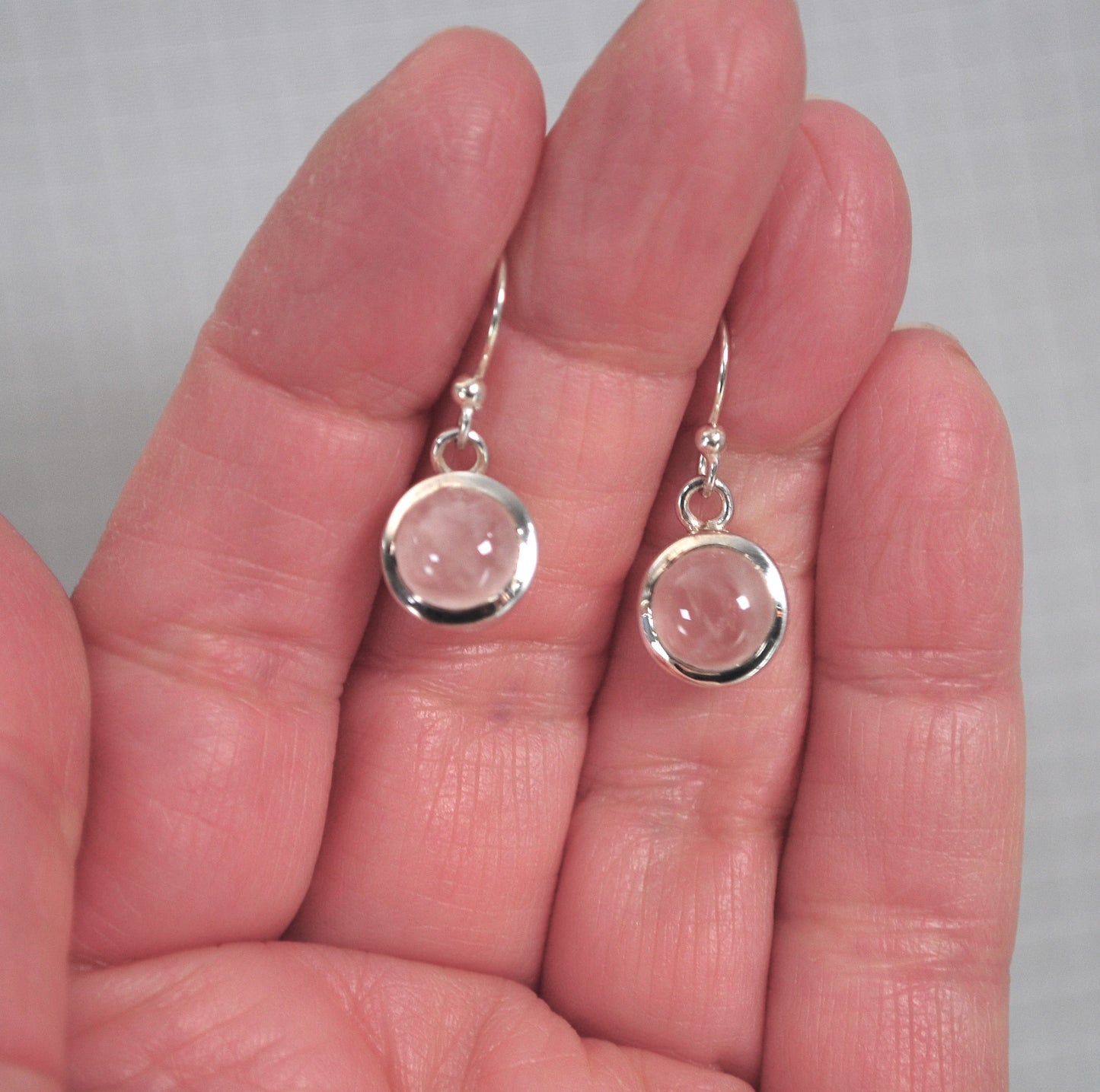 Sterling Silver Rose Quartz Drop Earrings