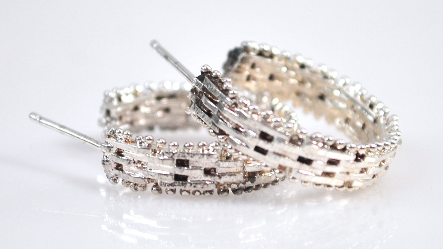 925 Riccio Half Hoop Earrings