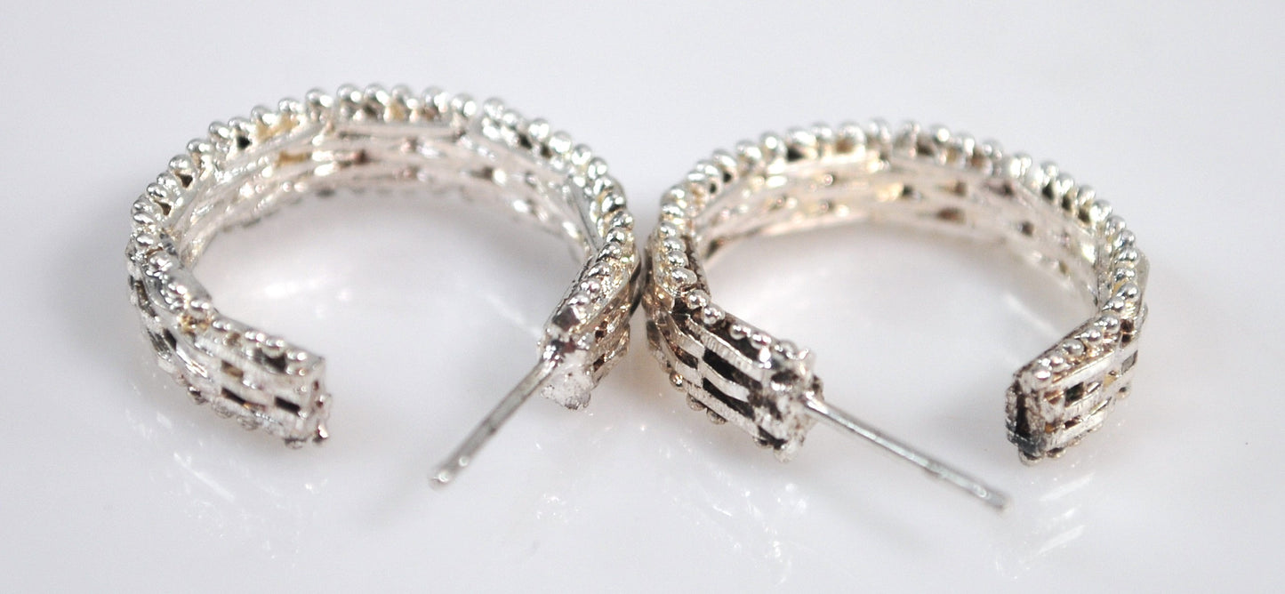 925 Riccio Half Hoop Earrings