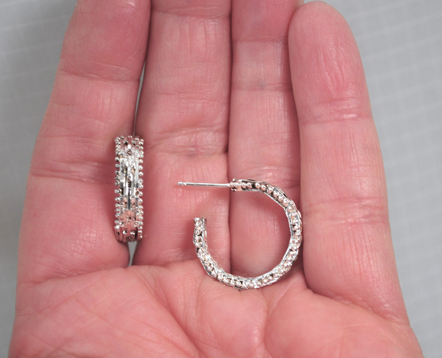 925 Riccio Half Hoop Earrings