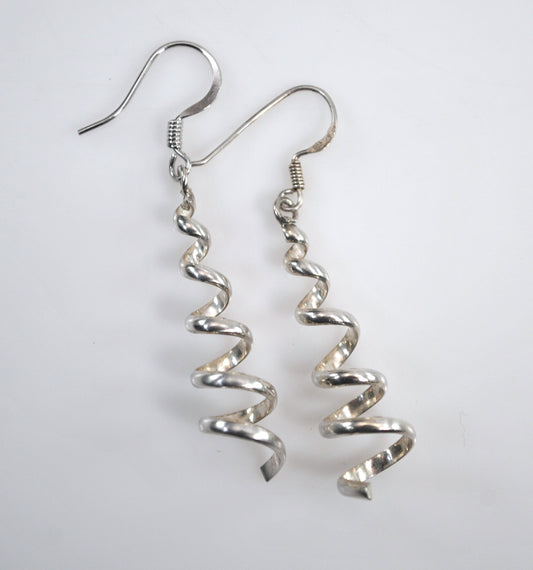 Sterling Silver Spiral Dangle Earrings