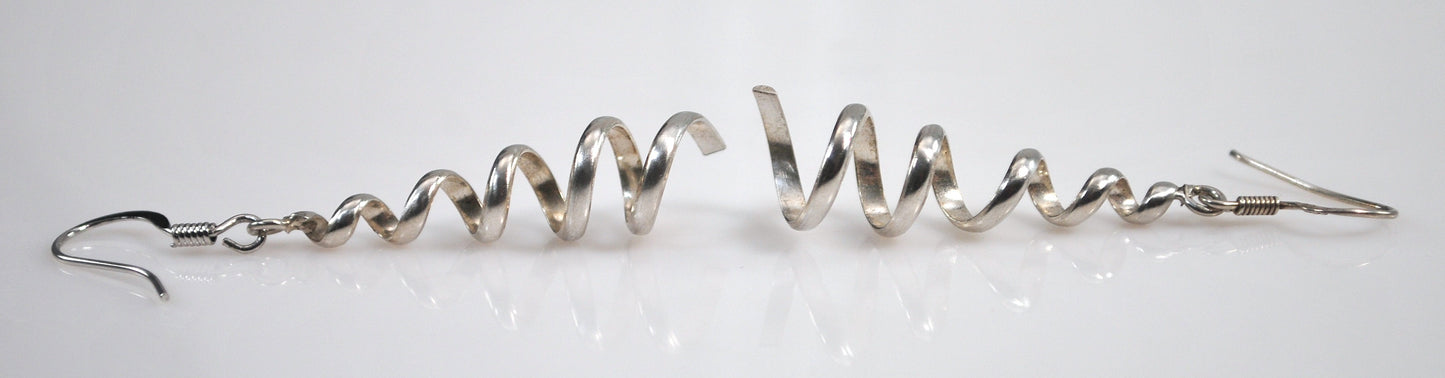 Sterling Silver Spiral Dangle Earrings