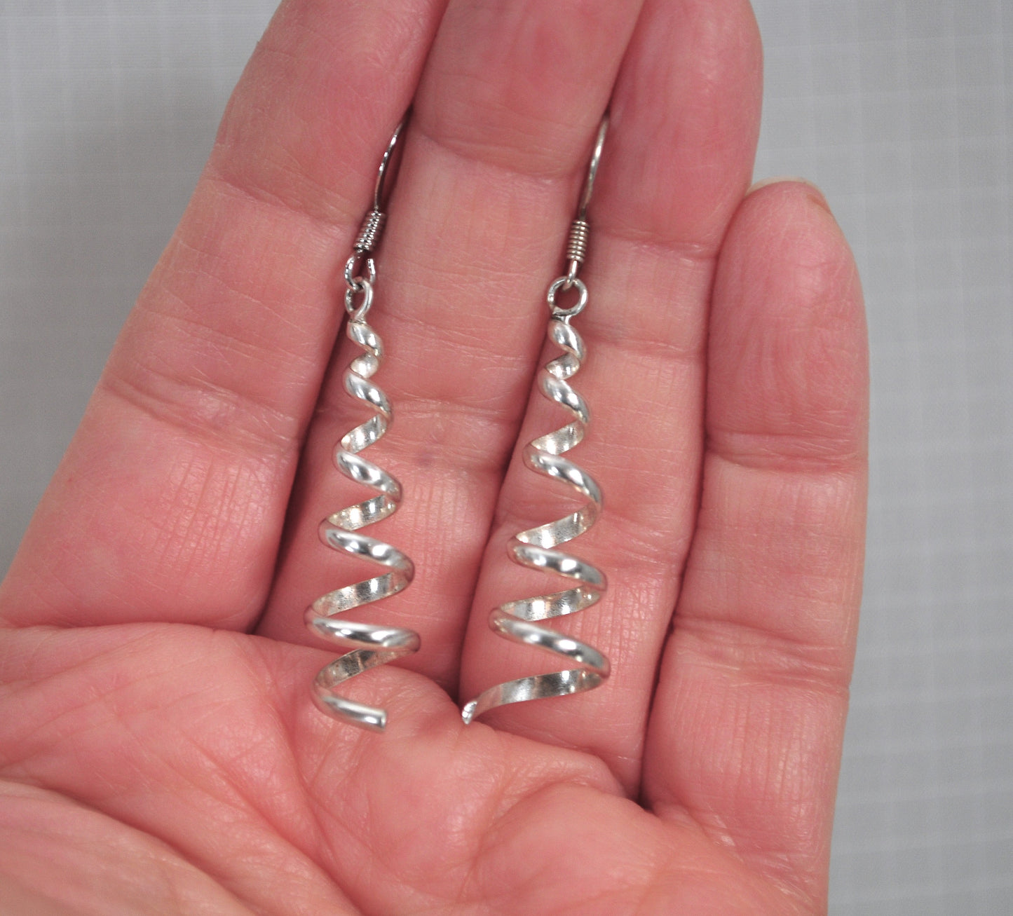Sterling Silver Spiral Dangle Earrings