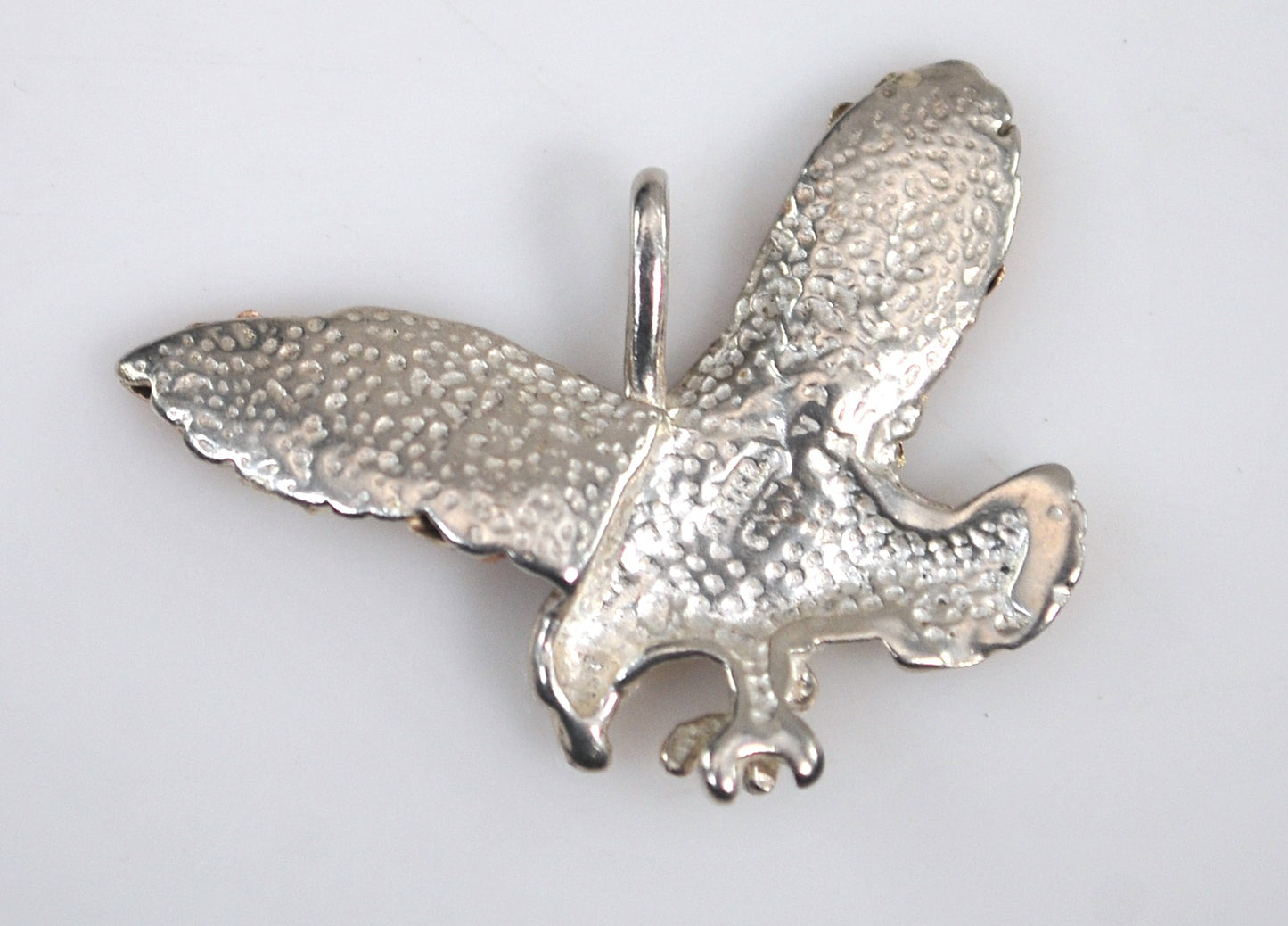 Sterling Silver 12K Gold Eagle Charm Pendant