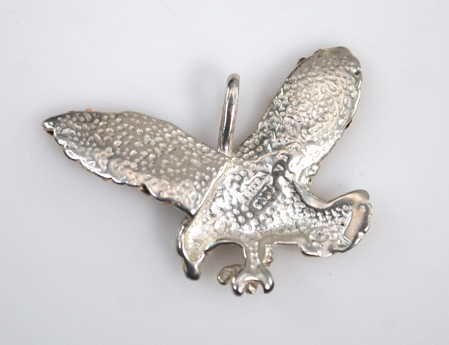 Sterling Silver 12K Gold Eagle Charm Pendant