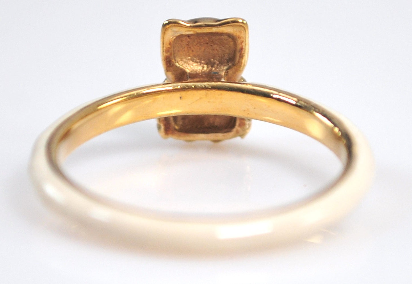 Signed Enamel and Gold over Sterling Silver Owl Ring