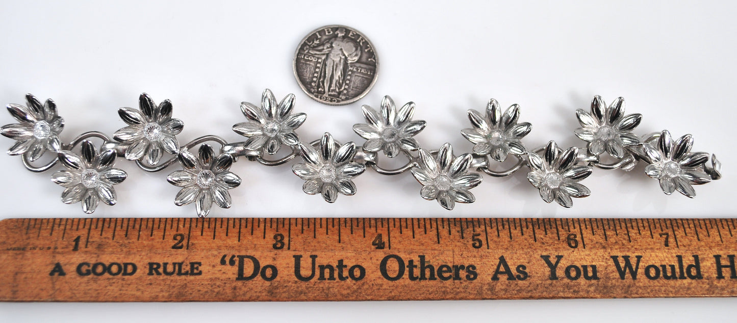 Old Crest Sterling Silver Flower Bracelet