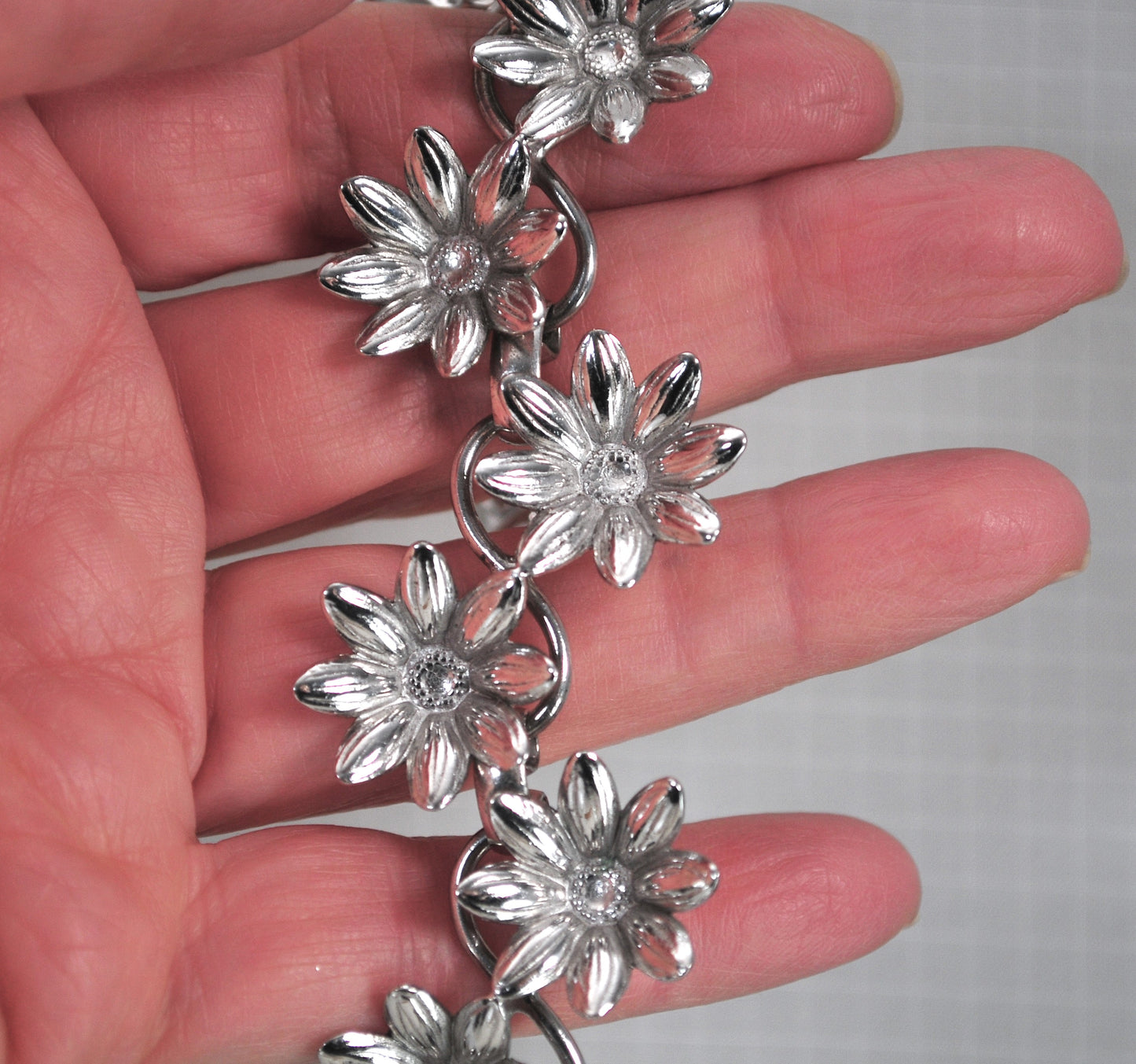 Old Crest Sterling Silver Flower Bracelet