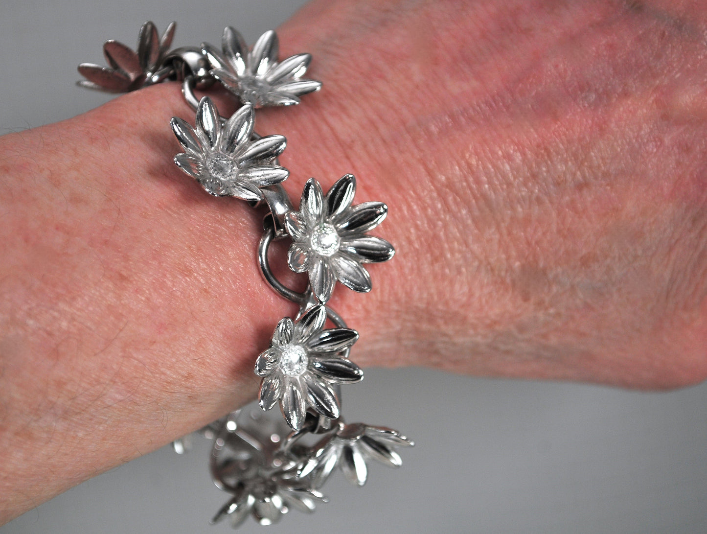 Old Crest Sterling Silver Flower Bracelet