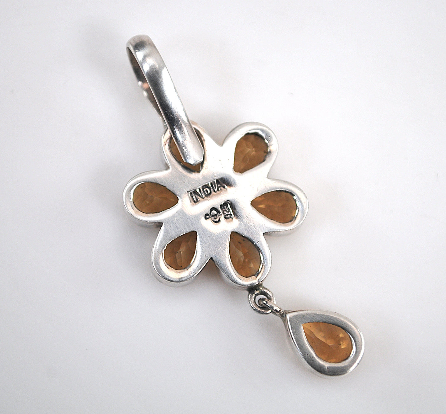 Doug Paulus Sterling Silver Citrine Flower Enhancer Pendant