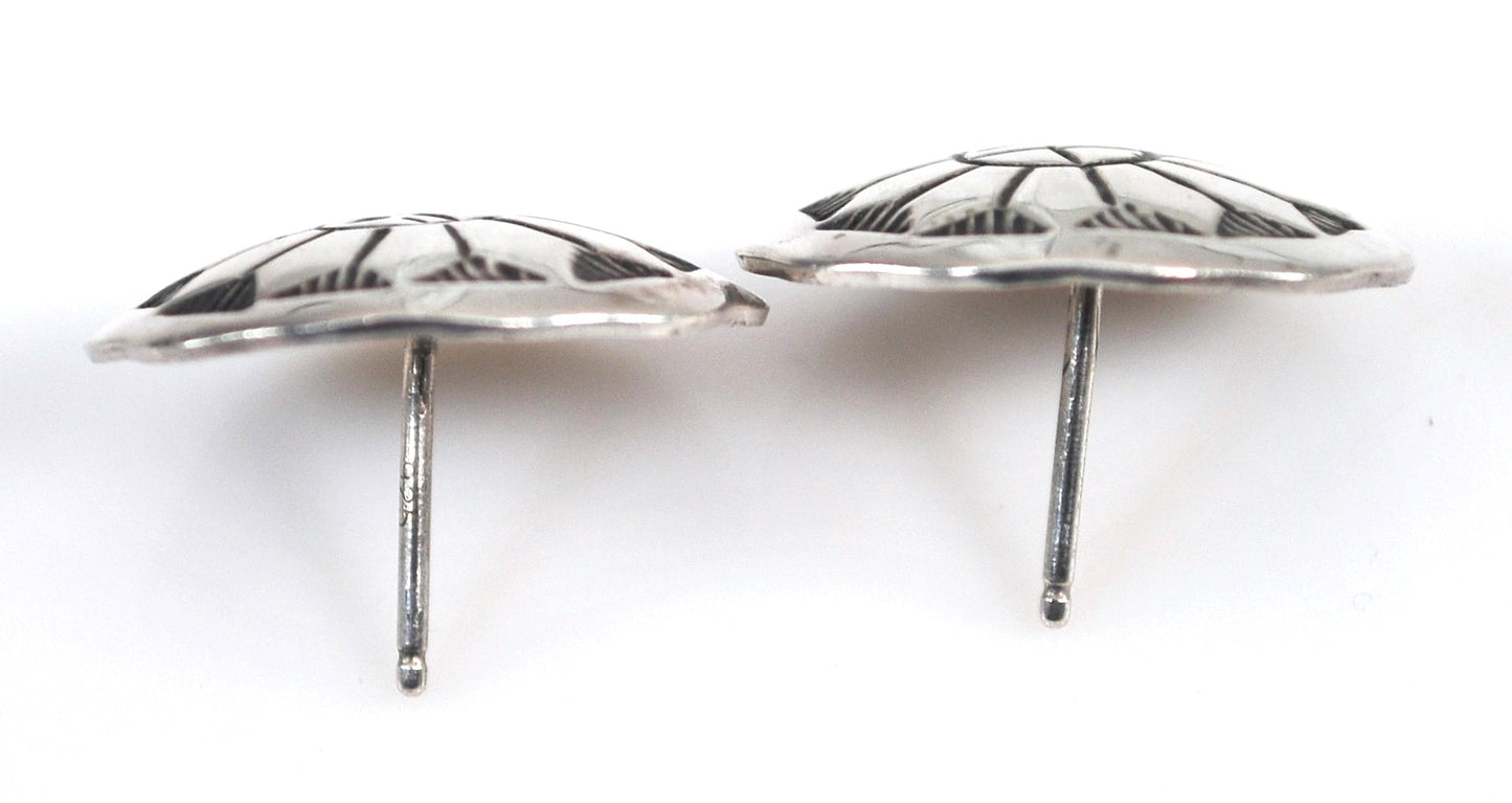 Alvin Toadacheene Sterling Silver Sunface Earrings