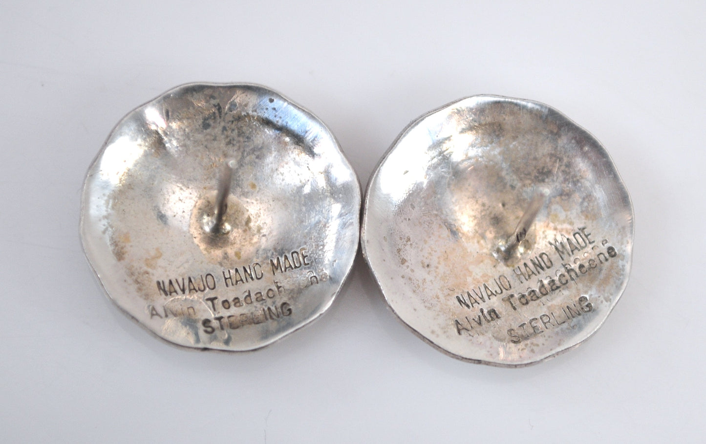 Alvin Toadacheene Sterling Silver Sunface Earrings