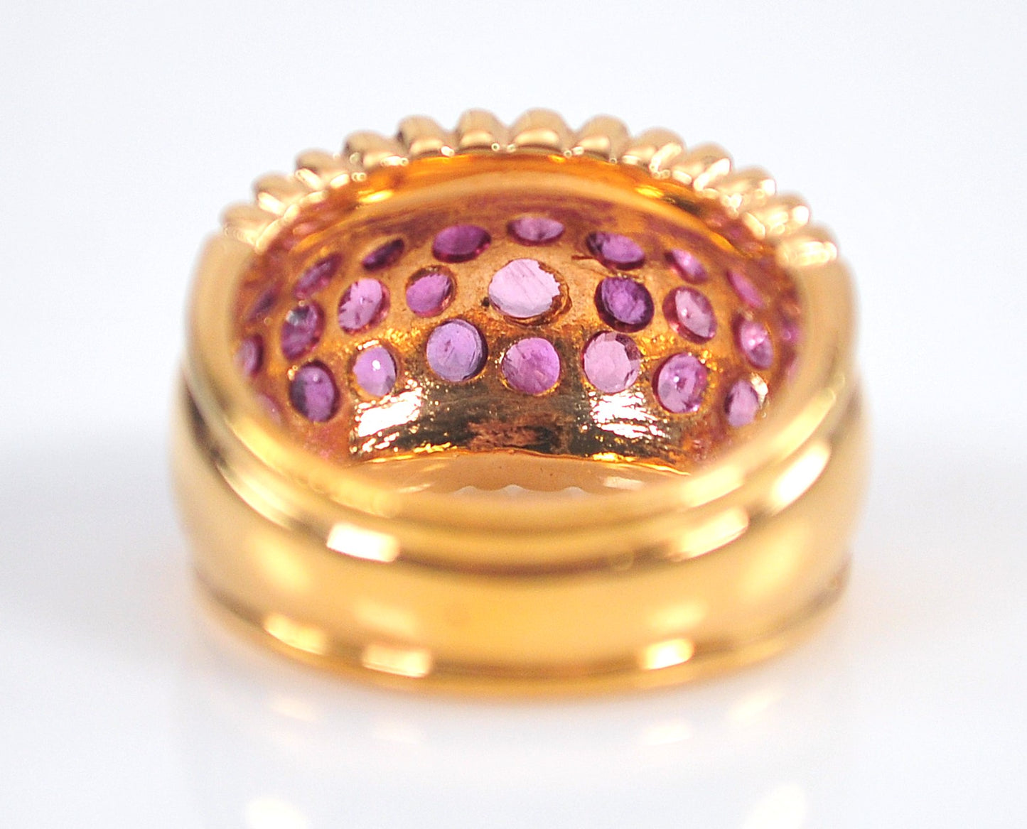 Designer Gold Over Sterling Silver Ruby Band Ring