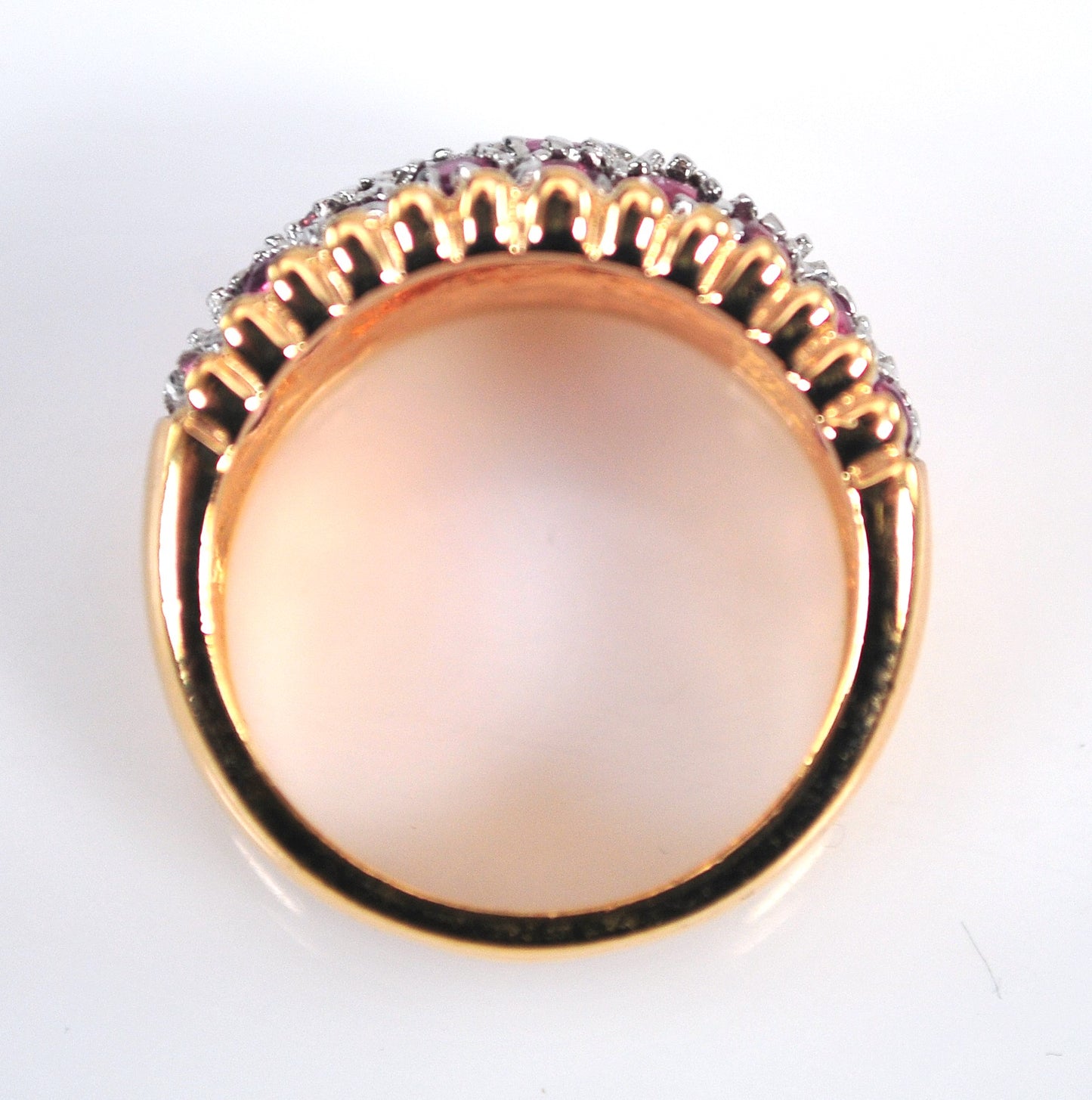 Designer Gold Over Sterling Silver Ruby Band Ring