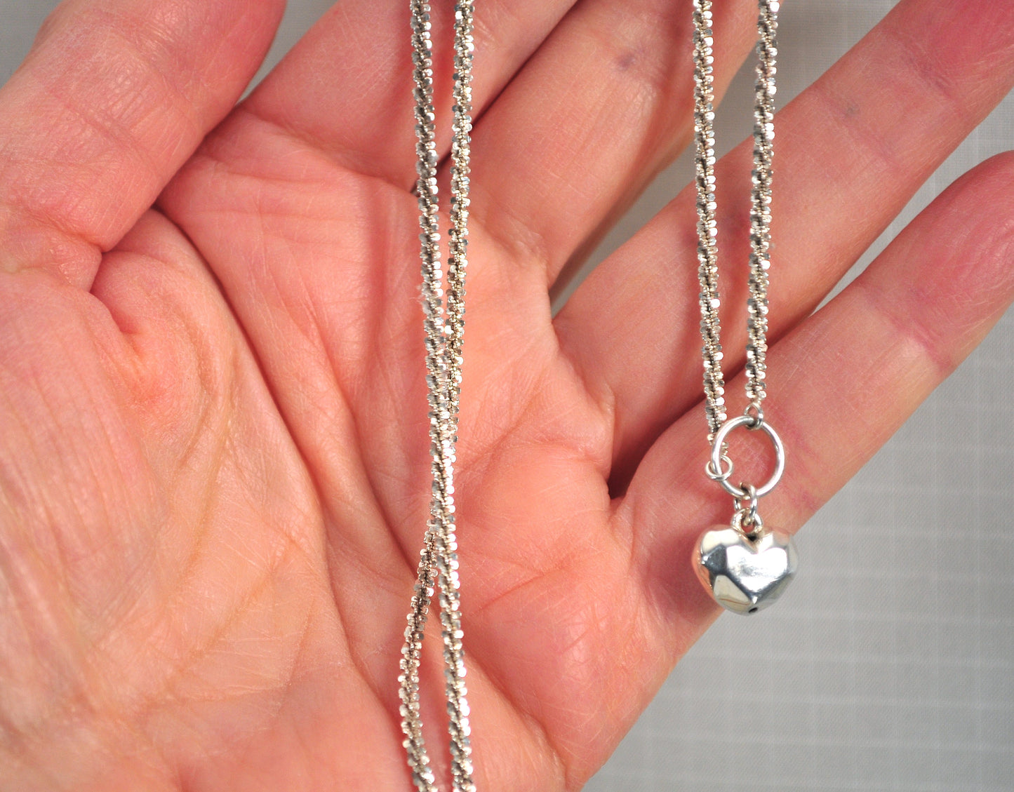 925 Italy Sterling Silver Heart Charm Anklet Bracelet