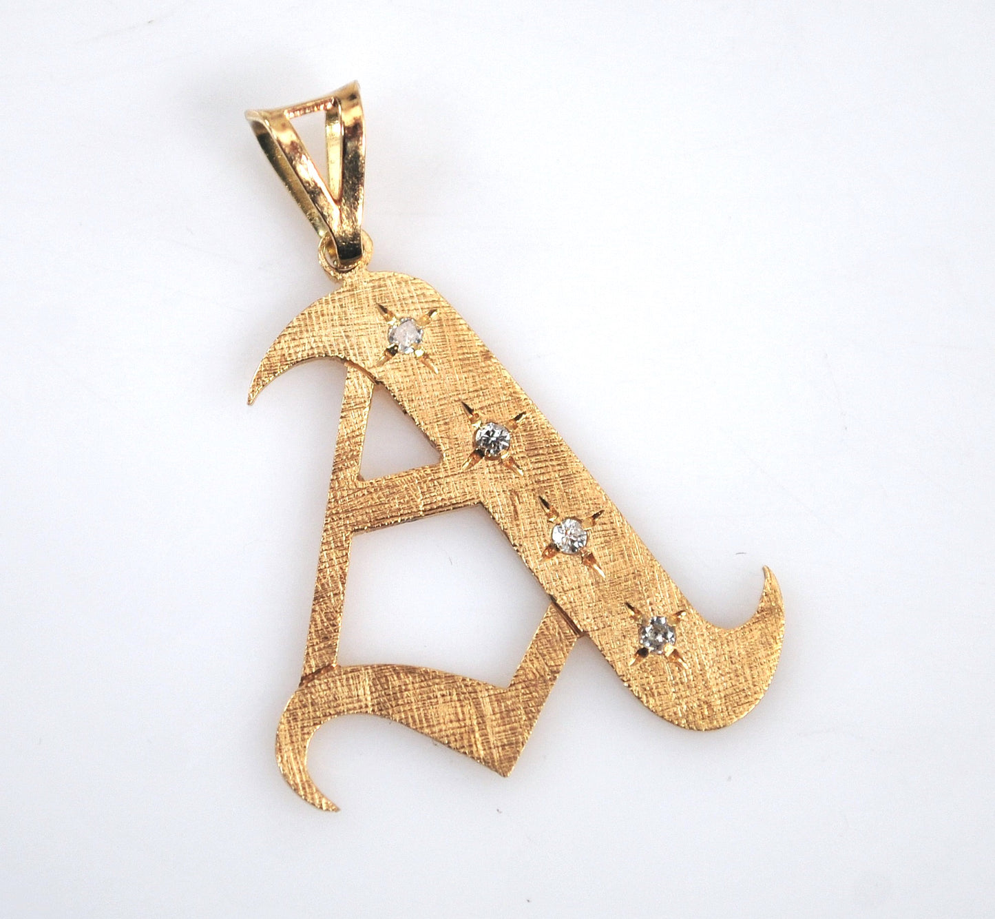 14K Gold Initial A Pendant