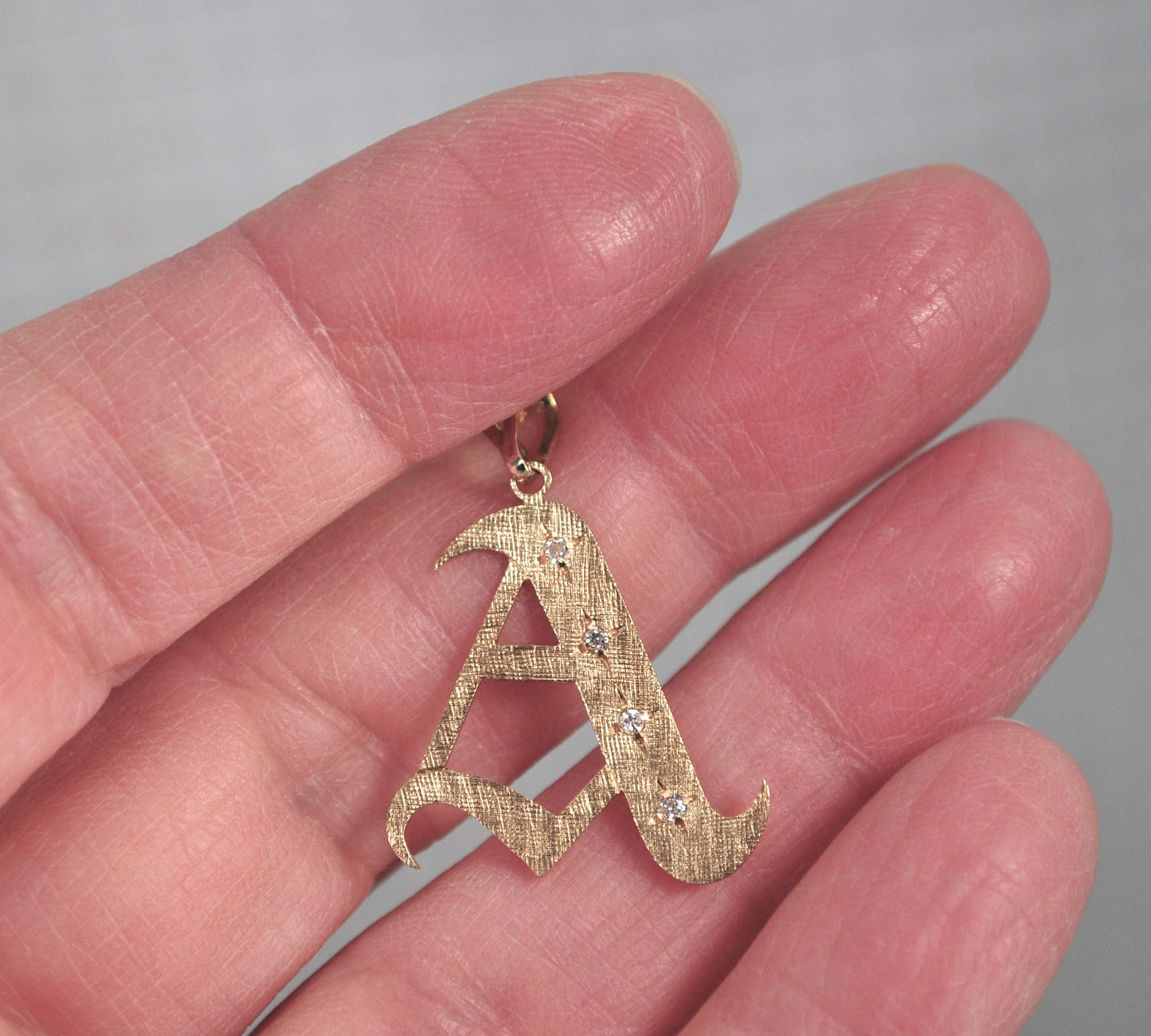 14K Gold Initial A Pendant