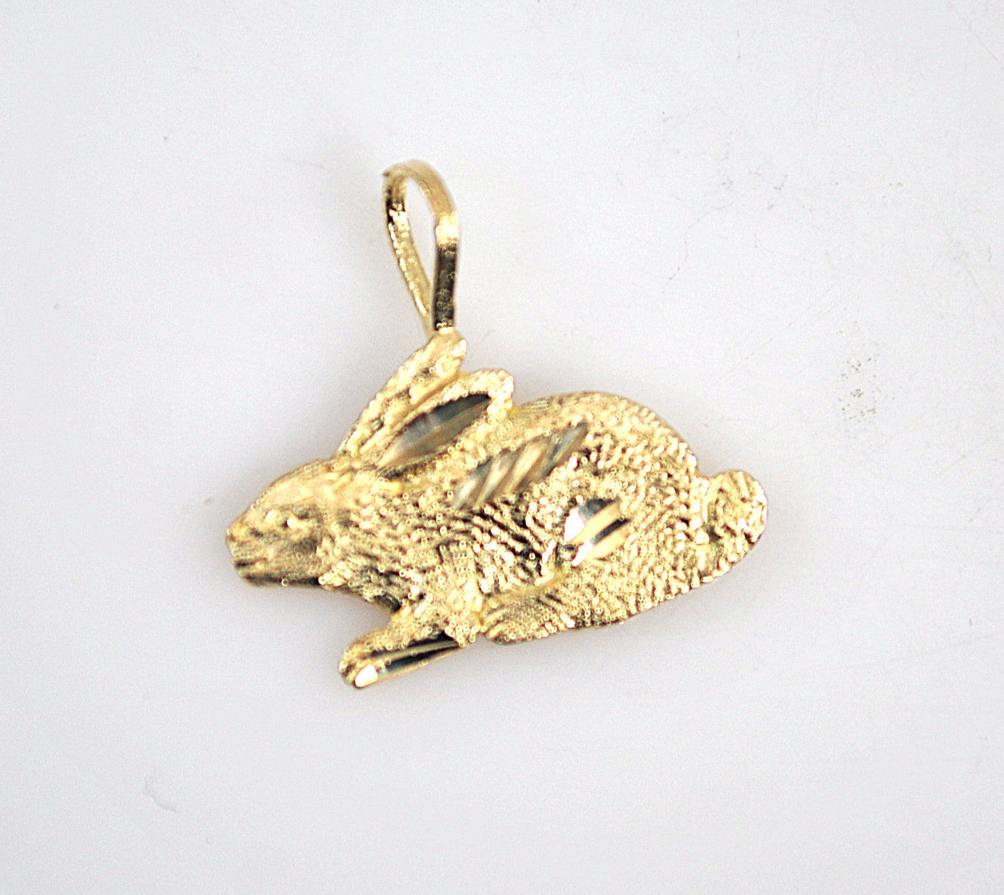 TINY 14K Gold Rabbit Charm Pendant