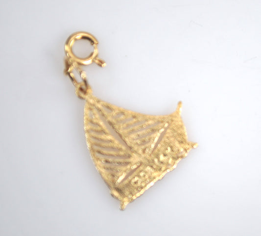 14K Gold Sailboat Charm