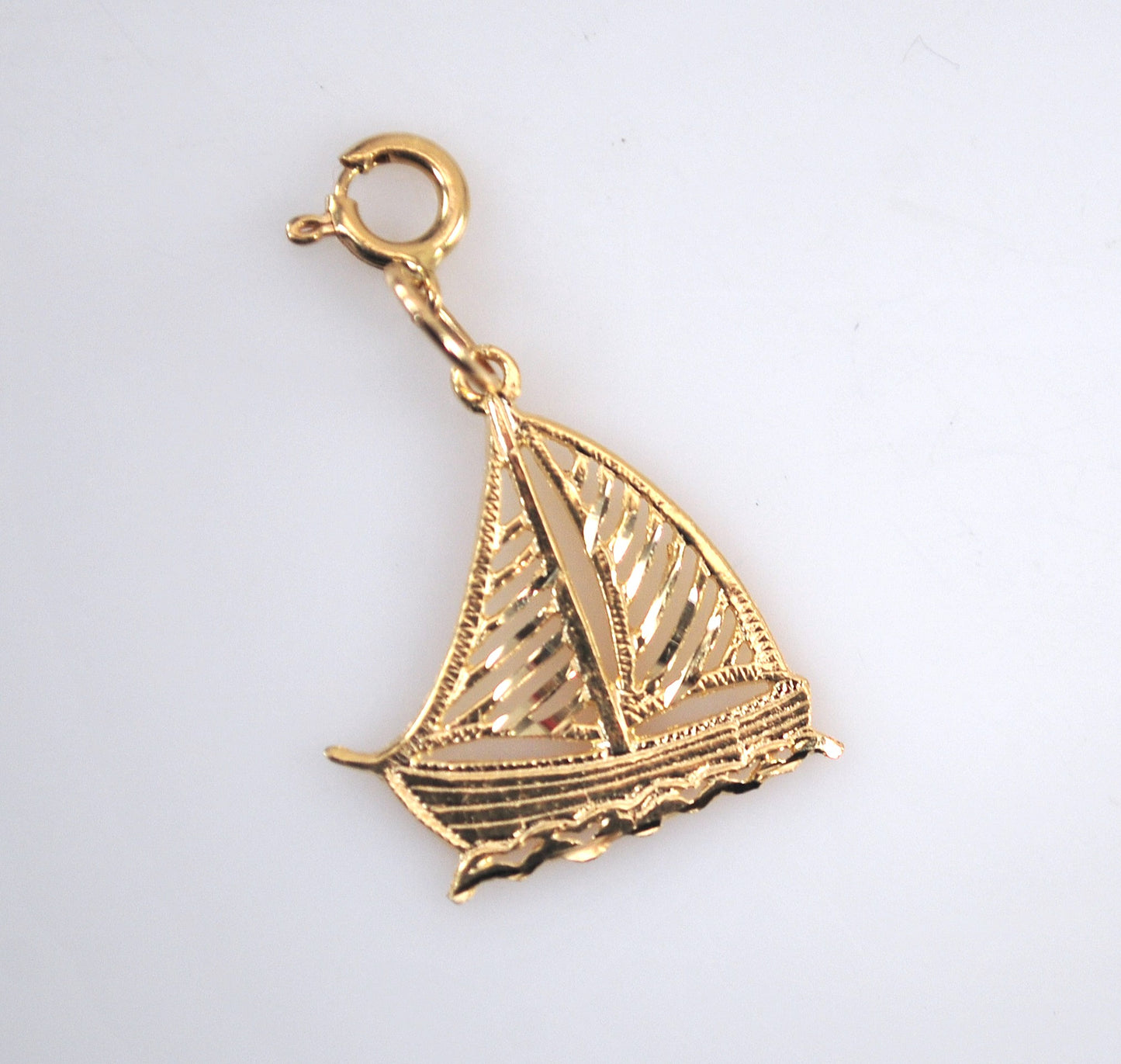 14K Gold Sailboat Charm