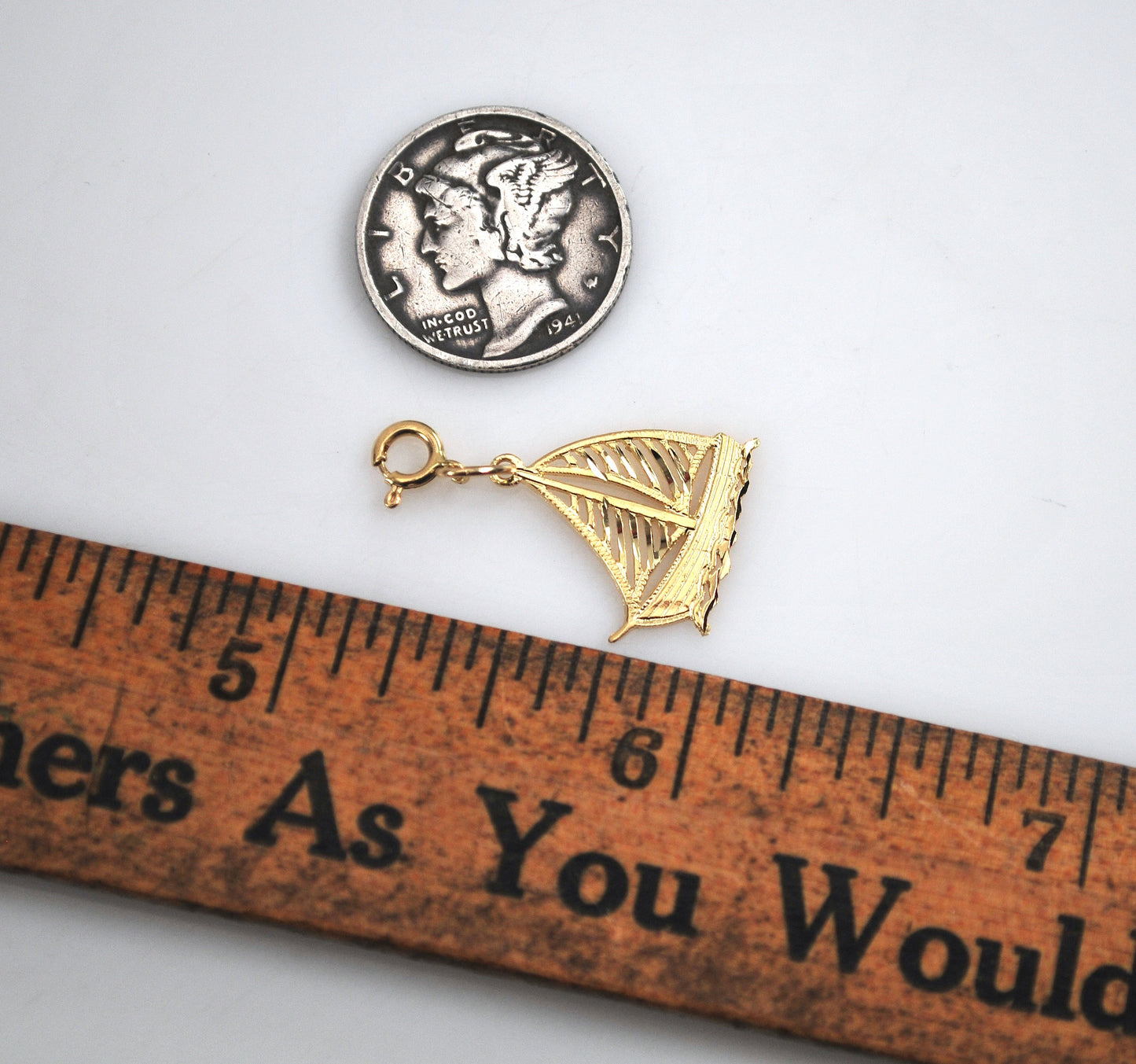 14K Gold Sailboat Charm