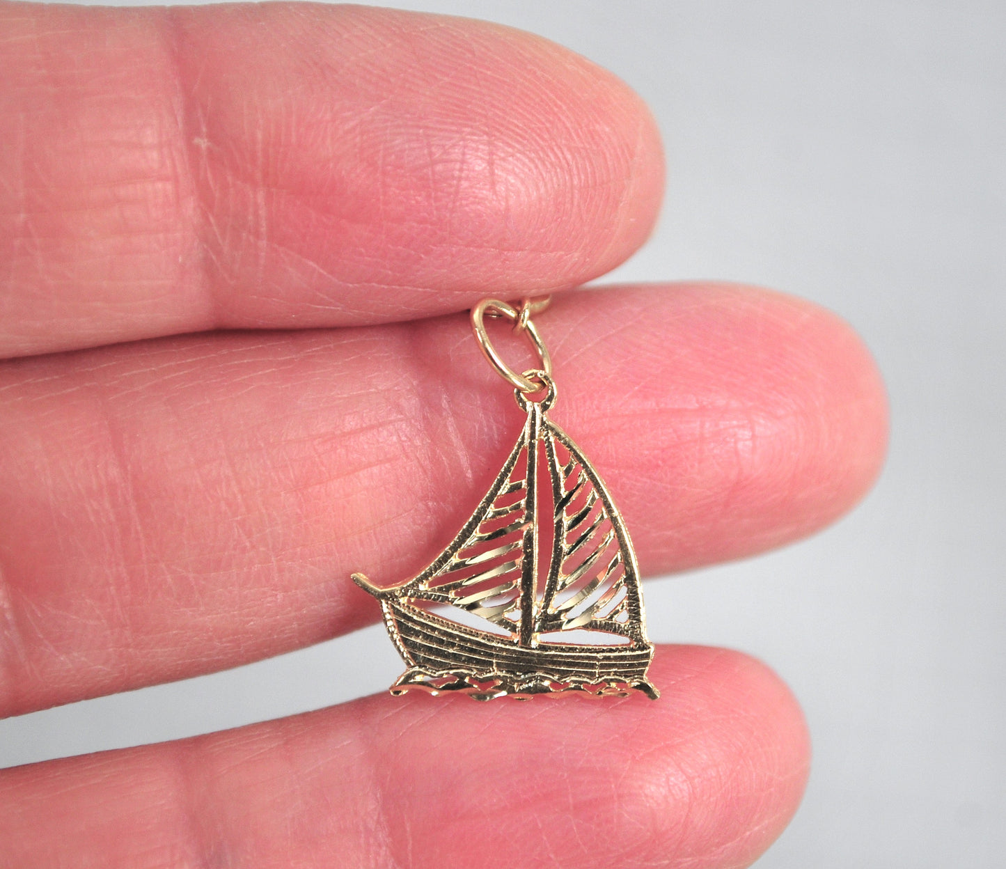 14K Gold Sailboat Charm