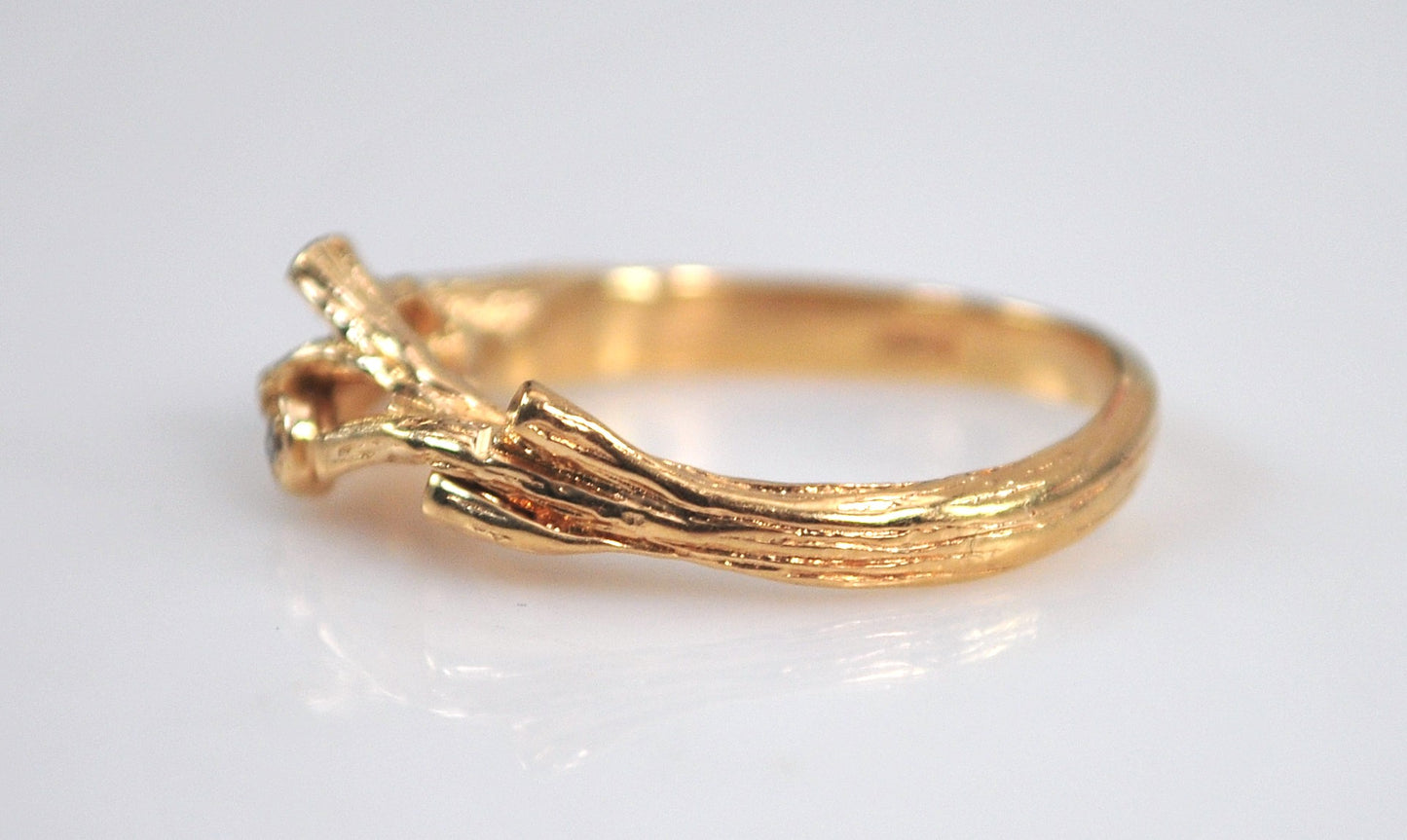 14K Gold Diamond accent Branch Ring