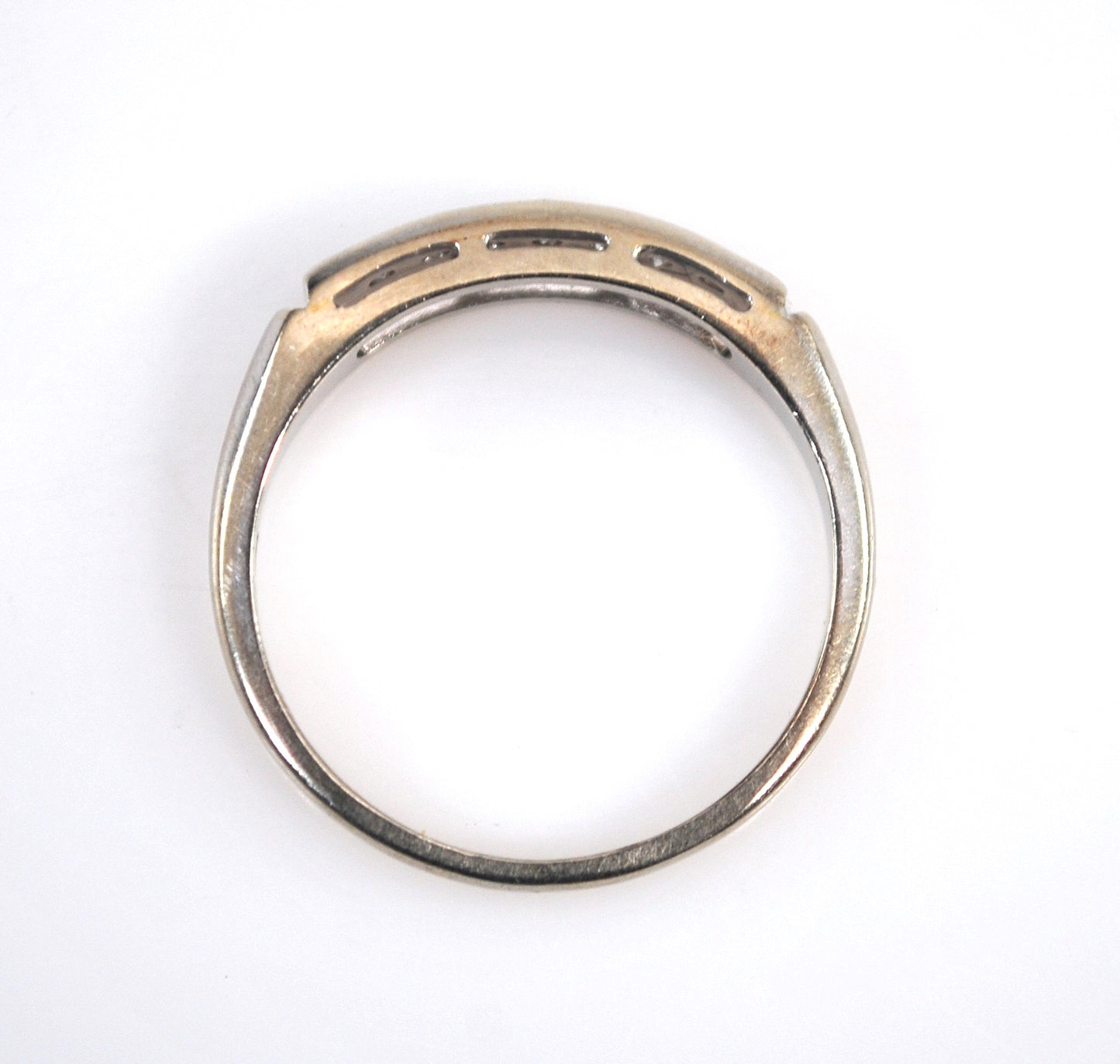 Vintage 14K White Gold Diamond Band Ring