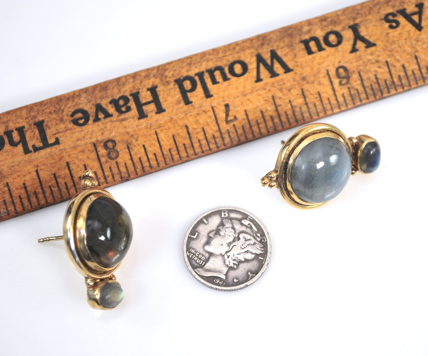 Julie Voss GOLD TONE Labradorite Earrings