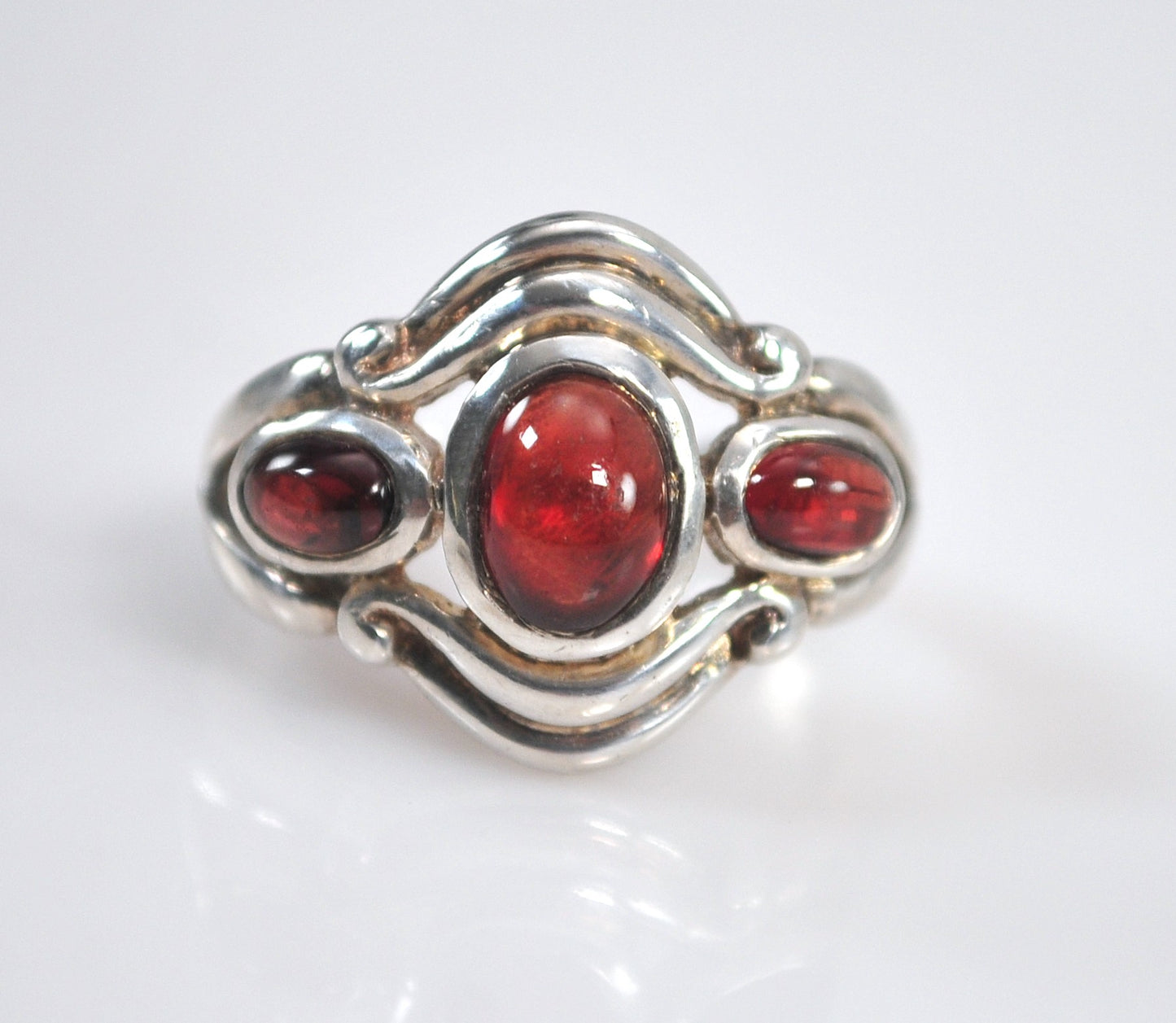 Pranda Sterling Silver Amber Ring